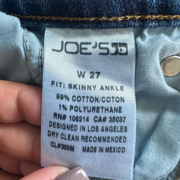 Joe's Skinny Ankle Fit Women's Margaux Wash Lightly Distressed Denim Jeans W27 - Picture 9 of 10